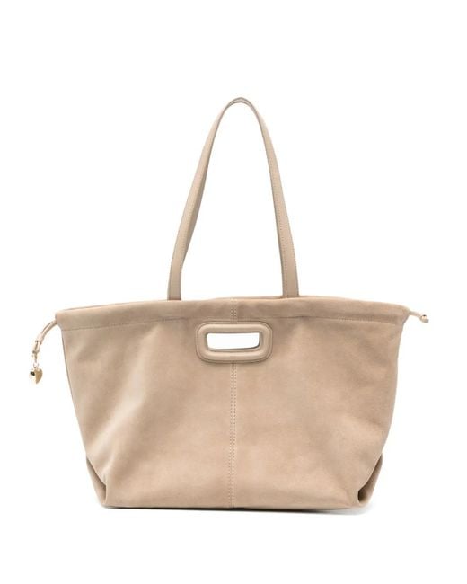 Maje Natural Suede Milpli Tote Bag
