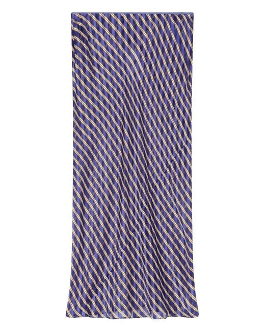 Dries Van Noten Purple Devoré Midi Skirt