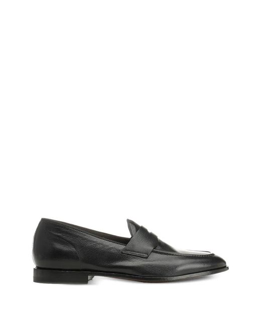 Al Duca D'aosta Black Athens Pebble-Grain Leather Loafers for men