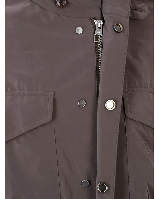 Montecore Brown Drawstring-Waist Field Jacket for men