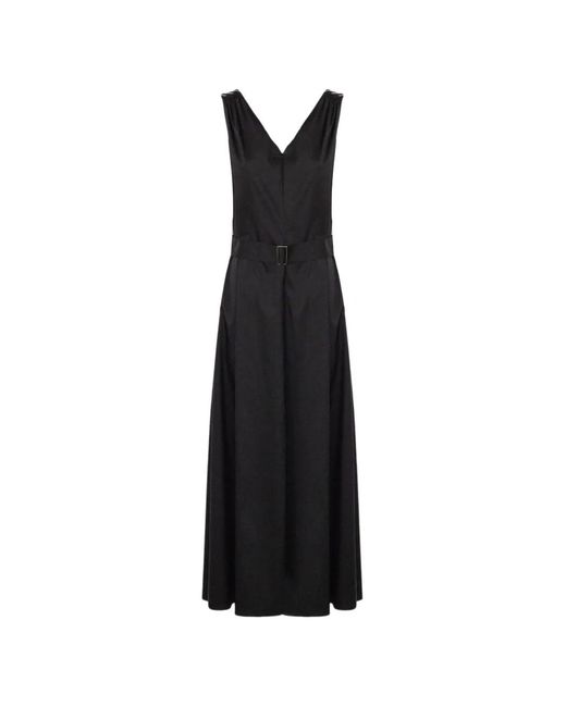 Purotatto Black V-Neck Maxi Dress