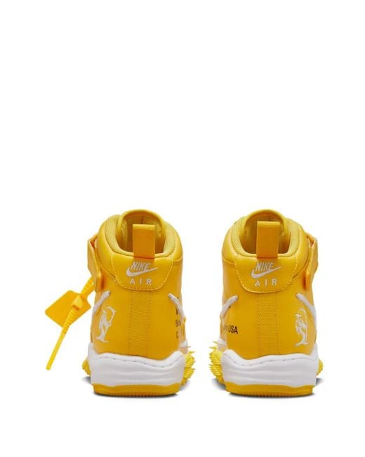 NIKE X OFF-WHITE X Off- Air Force 1 Mid Sp Sneakers in Yellow | Lyst