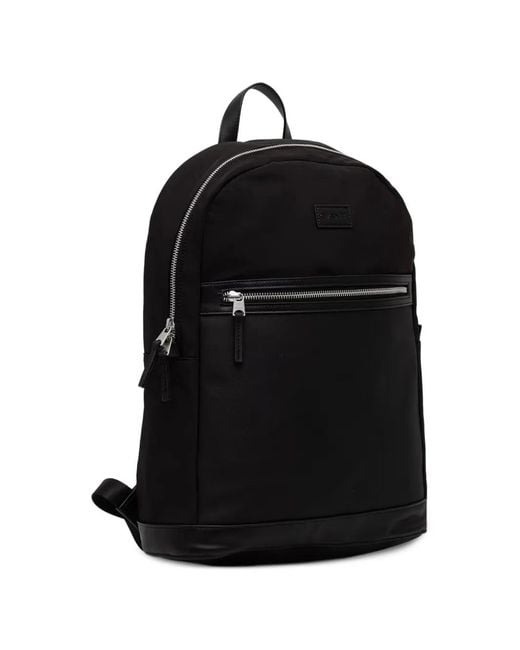 Gant Black Logo-Patch Zip-Around Backpack for men