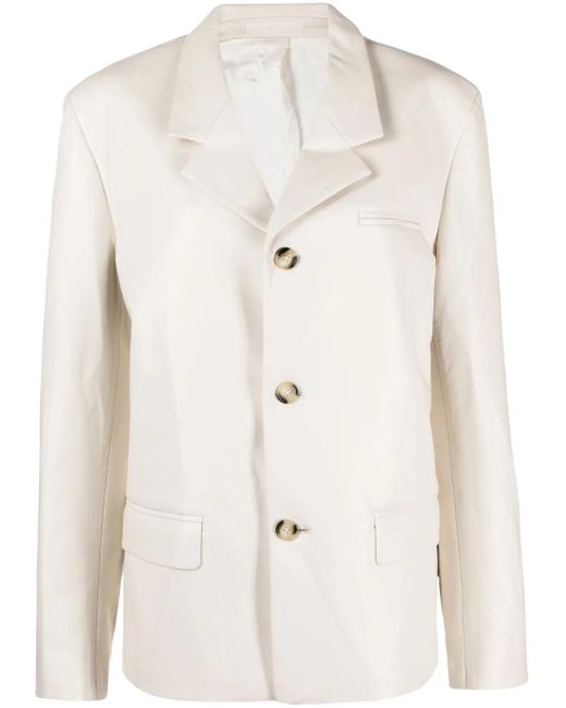 Nanushka Natural Single-Breasted Blazer