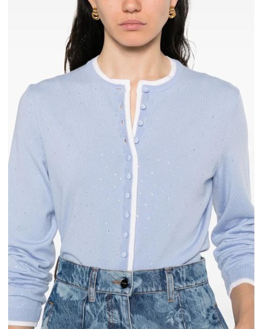 Cardigan Crop Con Strass di Maje in Blue