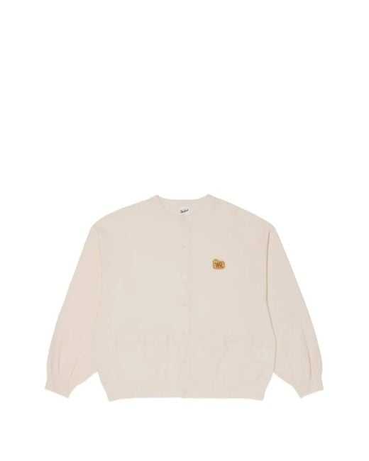 Woolrich Natural Pique-Knit Crew-Neck Cardigan