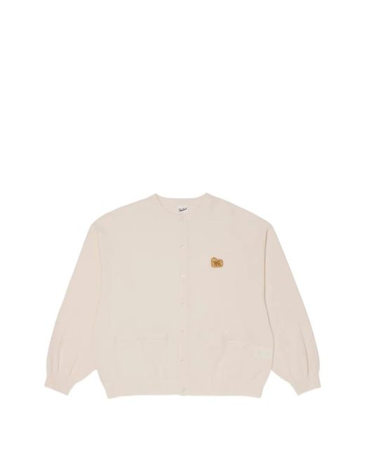 Woolrich Natural Pique-Knit Crew-Neck Cardigan