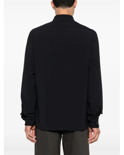 Aspesi Black Flannel Shirt Jacket for men