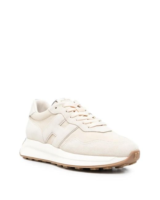 Hogan White H641 Logo-Patch Sneakers