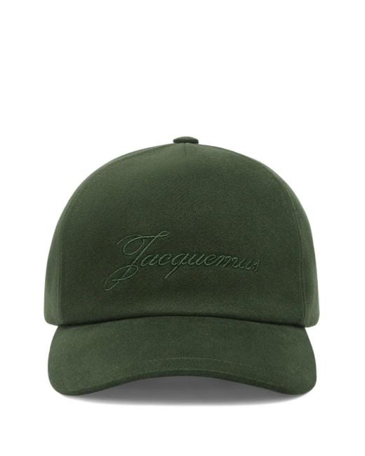 Jacquemus Green Embroidered-Logo Cap