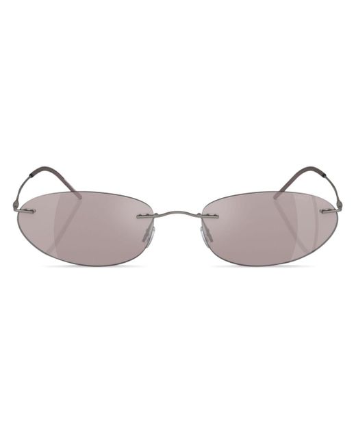 Giorgio Armani Brown Rimless Oval-frame Sunglasses