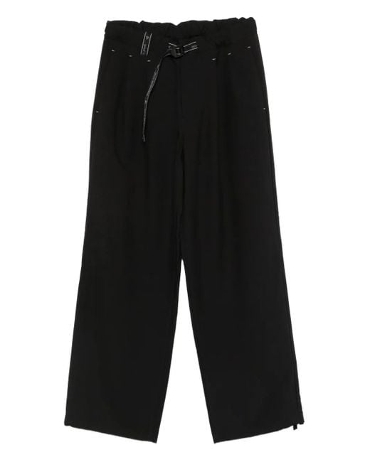 And Wander Black Belted Wide-Leg Trousers for men