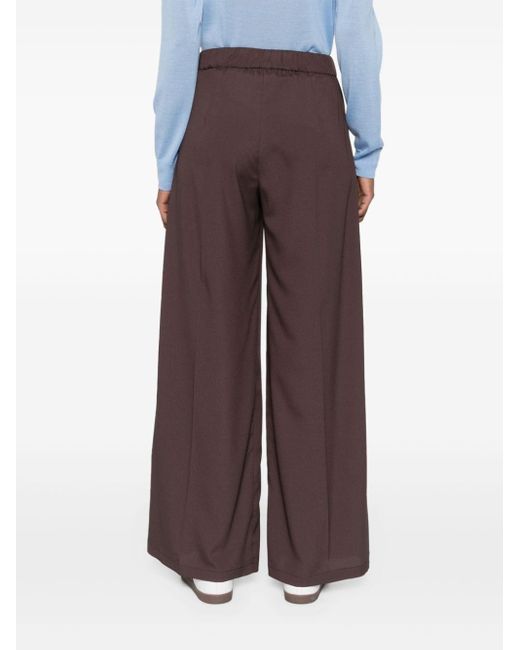P.A.R.O.S.H. Brown Pressed-crease Palazzo Trousers