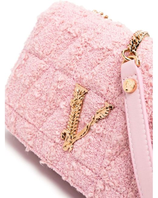 Versace Pink Virtus Matelassé Crossbody Bag