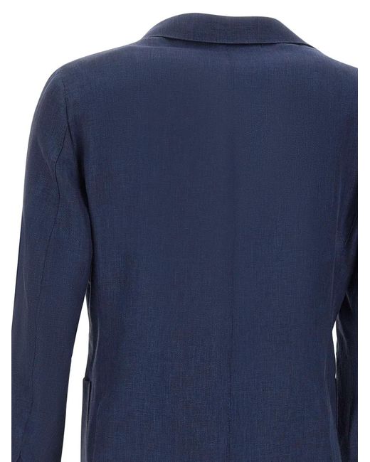 Barba Napoli Blue Button Blazer for men