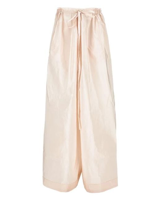 Daniela Gregis Natural Drawstring Palazzo Pants