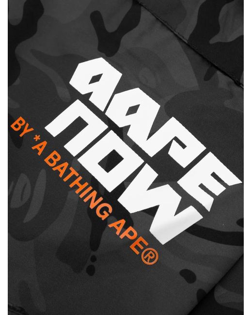 Aape By A Bathing Ape Gray Moonface-Patch Cargo Shorts for men
