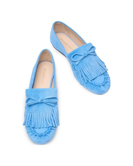 Stuart Weitzman Blue Britt Loafers