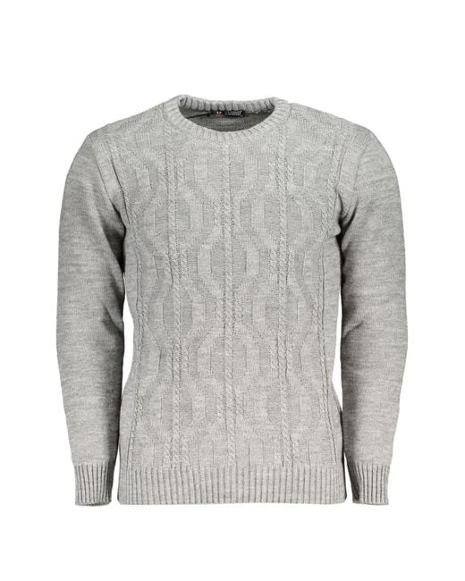 U.S. Grand Gray Pull En Maille Torsadée À Coudières for men