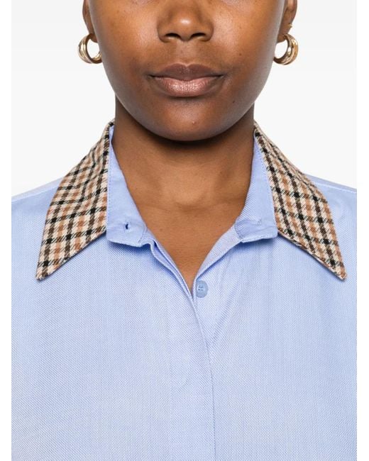 Camicia Con Colletto A Quadri di Dixie in Blue