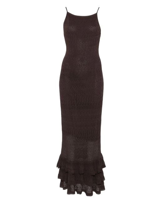 Staud Purple Gerüschtes Bliss Kleid