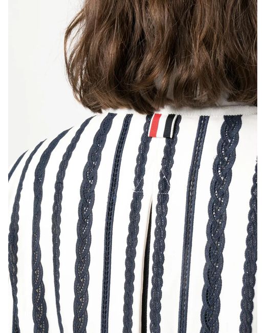 Thom Browne Black Broderie Anglaise-Detail Cropped Jacket