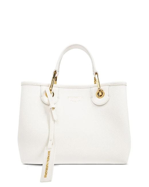 Emporio Armani White Myea Small Shopping Bag