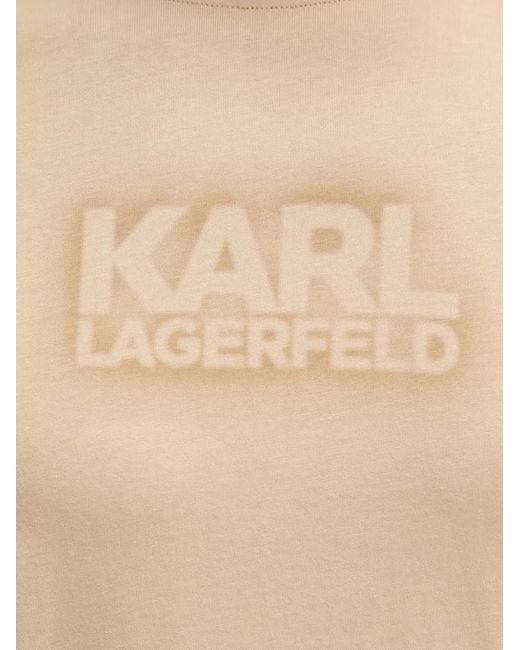 Karl Lagerfeld Blue Logo-Print T-Shirt for men