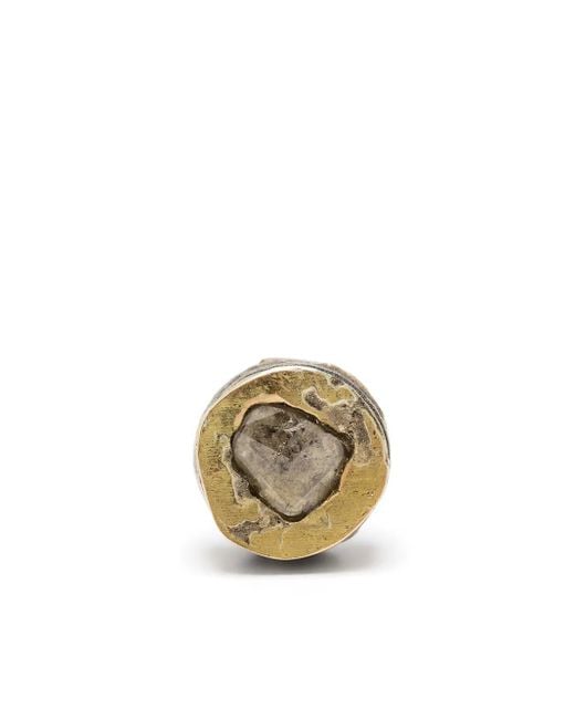 Parts Of 4 Metallic Ka18K+Fcdia Single Stud Earring