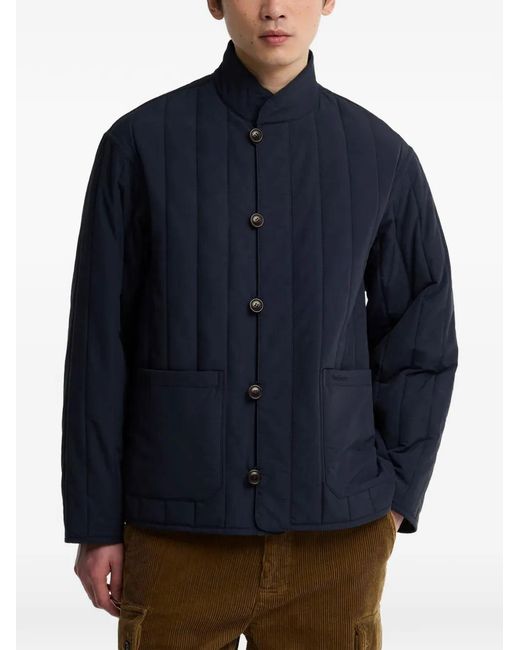 Barbour Blue Quilted High-Neck Jacket for men