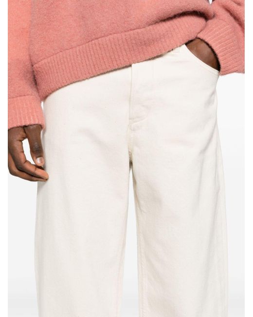Jil Sander White Regular-Fit Japanese Denim Trousers for men