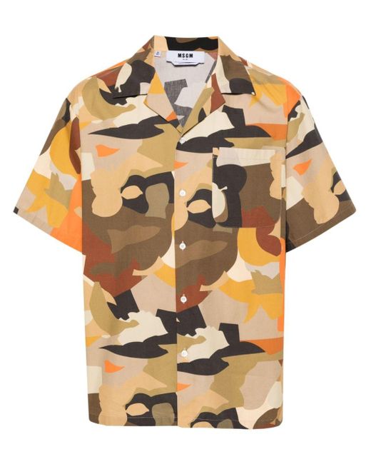 MSGM Overhemd Met Camouflageprint in het Metallic voor heren