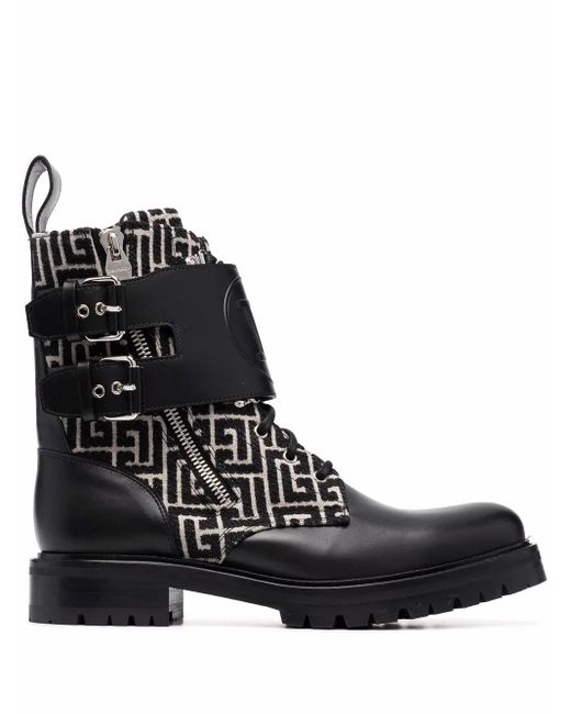 Balmain Black Phil Ranger Biker Boots for men