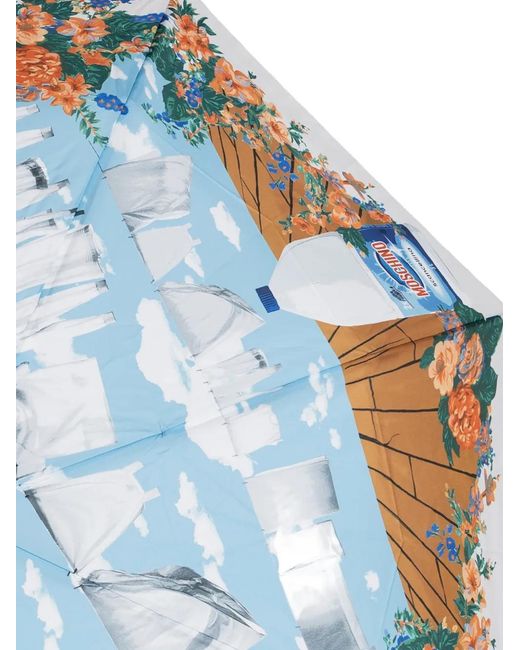 Moschino Blue Floral-Print Umbrella