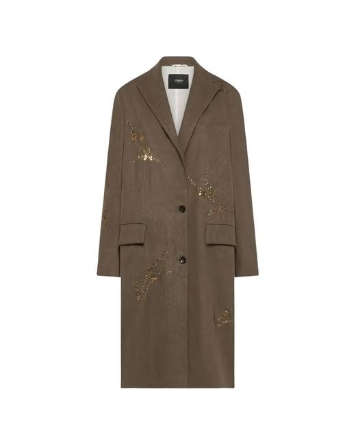 Seventy Natural Sequin-Embellished Single-Breasted Coat