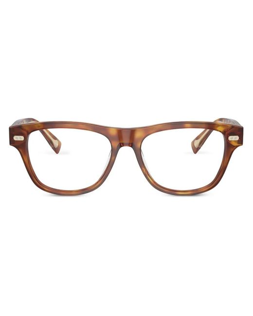 Brunello Cucinelli Brown Bc3005 Rectangle-Frame Glasses for men