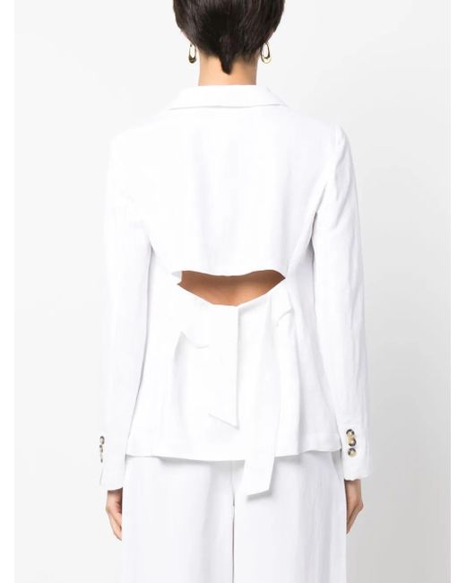 Emporio Armani White Cut-Out Detail Blazer