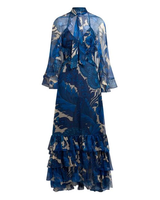 Etro ラッフルディテール ドレス Blue