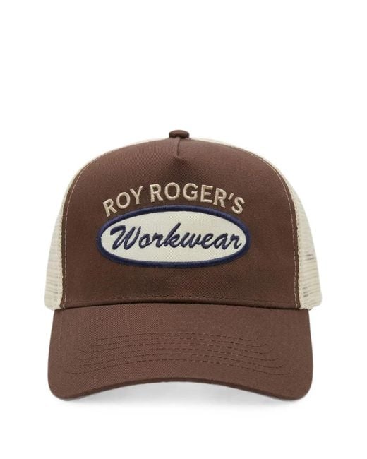 Roy Rogers Brown Workwear Logo-Patch Baseball Cap for men