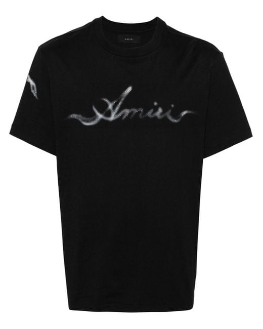 T-shirt Smoke à ornements strassés Amiri pour homme en coloris Black
