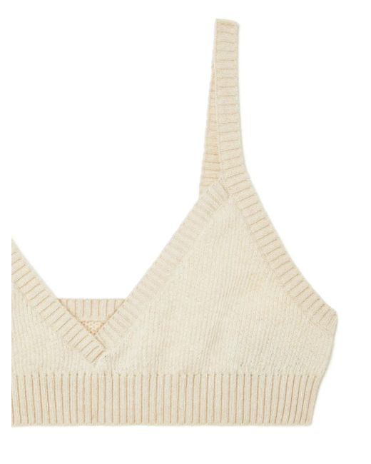 Alanui Natural Cashmere V-Neck Bralette