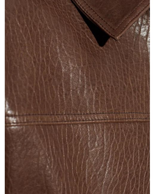 FRAME Brown Zip Leather Jacket for men