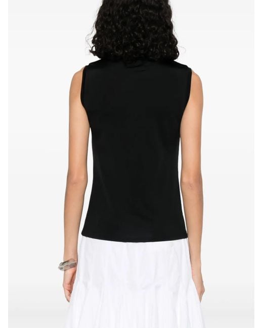 McQueen Black Logo-Jacquard Top