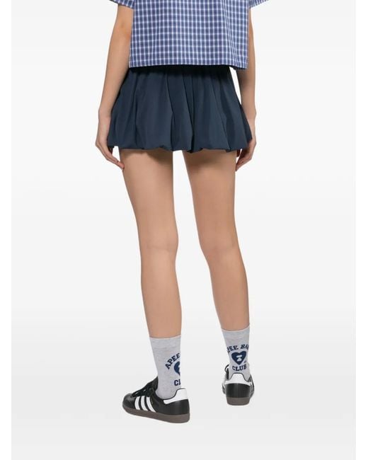 AAPE BY A BATHING AP Blue Logo Patched Mini Skirt