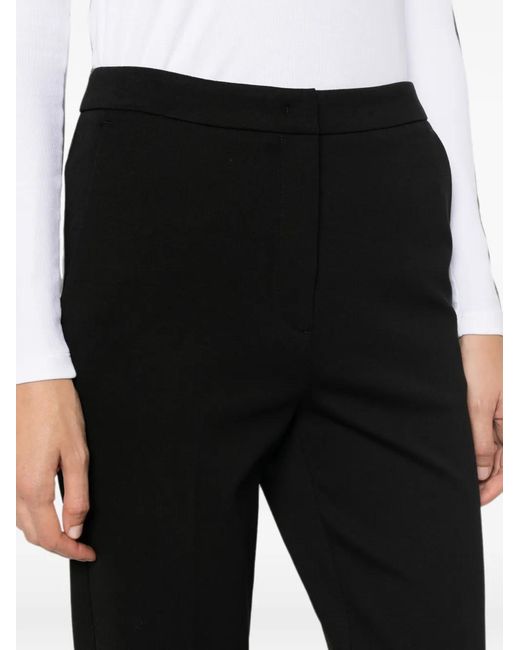Twinset Black Concealed-Fastening Straight-Leg Trousers