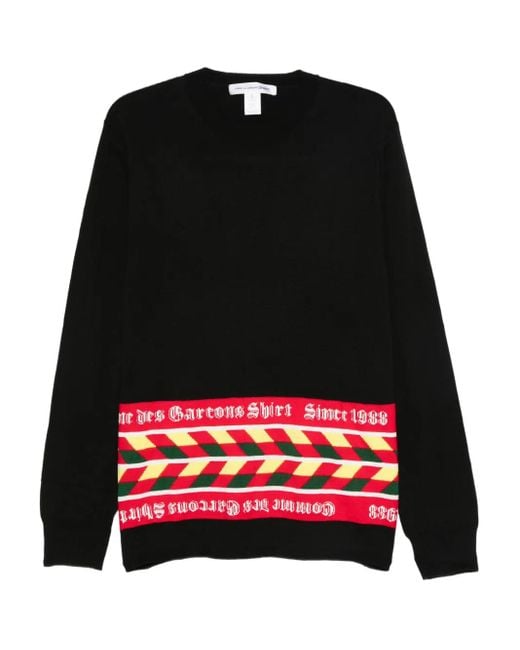 メンズ Comme des Garçons ジオメトリックパターン セーター Black