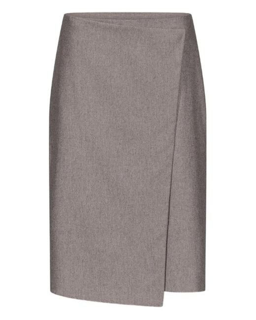 Loulou de Saison Gray Jil Asymmetrical Midi Skirt