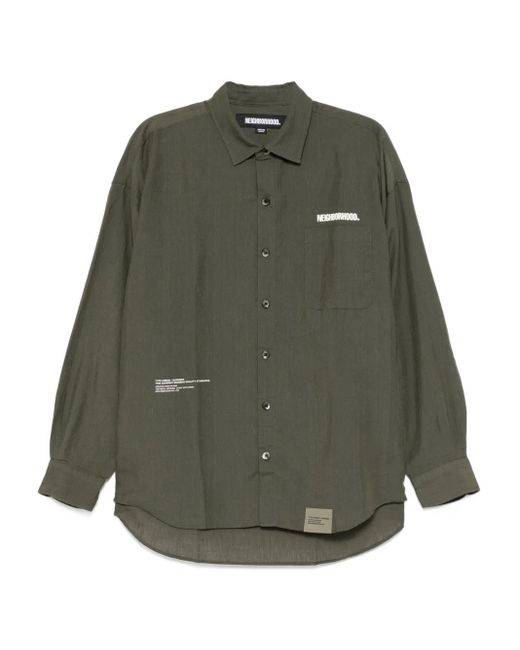 Camicia Con Logo di Neighborhood in Green da Uomo