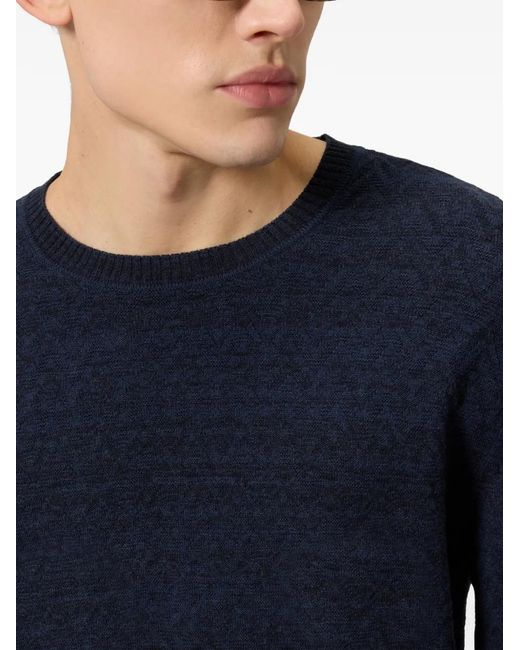 Missoni Blue Patterned Crewneck Jumper for men