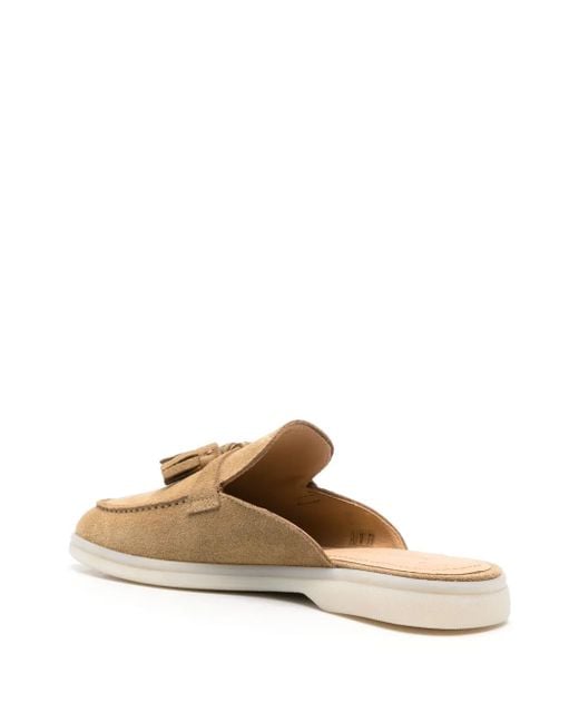 Scarosso Natural Tassel/Detail Suede Mules